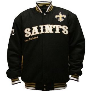 NFL Men's New Orleans Saints First Down Wool Jacket (Black, Small) : Sports Fan Outerwear Jackets : Clothing