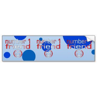 Number 1 Friend in Canadian Flag Colors for Boys Bumper Sticker