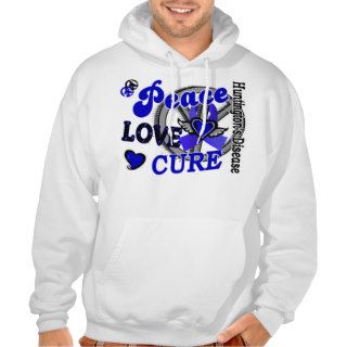 Peace Love Cure 2 Huntington's Disease Hooded Pullover