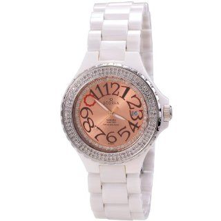 Scorva Womens Ceramic White Watch Swiss Movement Date Display One Hundred Ninety Seven Genuine (197) Diamonds, Exclusive To . Perfect Gift For Christmas Life Time Warranty Diamond Setting, Blanca Charmane STP1033 at  Women's Watch store.