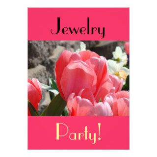 Jewelry Party! invitations Hot Pink Spring Tulips