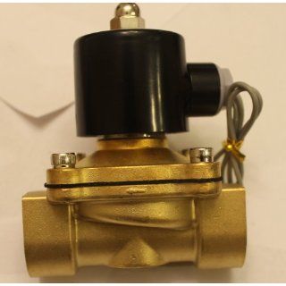 1 Inch Solenoid Valve 110v/115v/120v AC Brass Electric Air Water Gas Diesel Normally Closed NPT High Flow: Industrial Solenoid Valves: Industrial & Scientific
