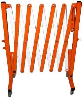 Versa Guard VG 3000 C Aluminum/Steel Expandable Portable Safety Barricade with Non Marking 2" Caster and Brake, 39" Height, 17" to 136" Expanded Height, Orange/White: Industrial Safety Chain Barriers: Industrial & Scientific