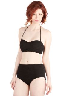 Day Inn, Day Out Two Piece Swimsuit in Black  Mod Retro Vintage Bathing Suits