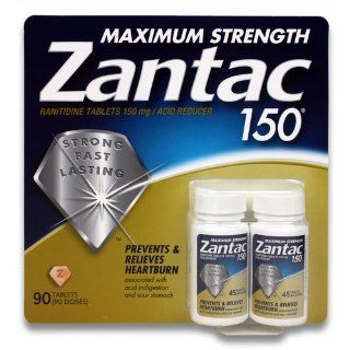 Zantac Maximum Strength 150mg   Twin Pack (90 Tablets): Health & Personal Care