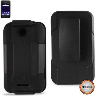 Reiko SLCPC09 ZTEX500MBK Premium Durable Protective Combo Case/Holster for ZTE Score (X500)  1 Pack   Retail Packaging   Black Cell Phones & Accessories