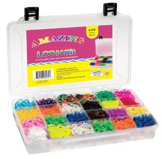 Amazing Loom Bands Complete Collection Organizer Storage Kit, Includes 6,800 Bands +300 Clips a Variety of 12 Beautiful Colors   Including Tie dye and Glow in Dark Ruber Bands (Compare to Twistz Bandz Rainbow Loom Bracelet Rubber Band Kit): Toys & Game