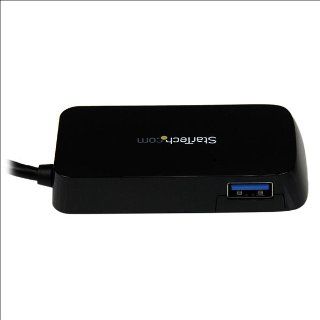 StarTech Portable 4 Port SuperSpeed Mini USB 3.0 Hub with Built In Cable ST4300MINU3B   Black: Computers & Accessories