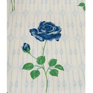 Blue Rose Flower Vinyl Shower Curtain  