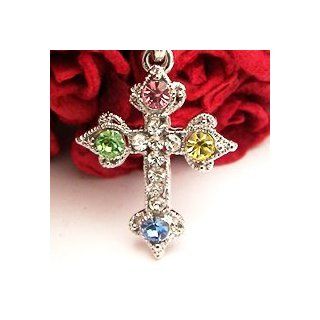Multi Classic Cross Cell Phone Charm Cubic Stone: Cell Phones & Accessories