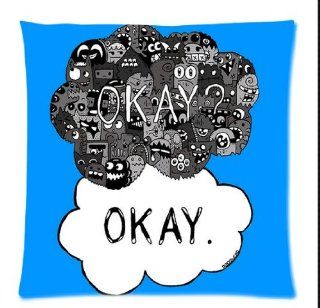 Funny Okay The Fault in Our Stars  John Green Throw Pillow Case Cushion Cover 18x18 inch  Two Sides Printed  