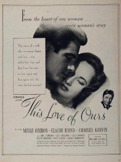 1945 Movie Ad This Love of Ours Merle Oberon Universal   Original Print Ad  
