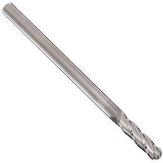 YG 1 E5062 Carbide Ball Nose End Mill, Extra Long Reach, Uncoated (Bright) Finish, 30 Deg Helix, 4 Flutes, 6" Overall Length, 0.75" Cutting Diameter, 0.75" Shank Diameter: Industrial & Scientific