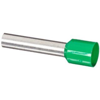 Panduit FSF82 18 C Insulated Ferrule, Single Wire French End Sleeve, 10 AWG Wire Size, Green, 0.22" Max Insulation, 7/8" Wire Strip Length, 0.14" Pin ID, 0.71" Pin Length, 1.02" Overall Length (Pack of 100): Terminals: Industrial &