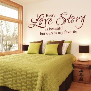 Every Love Story Is Beautiful But Ours Is My Favorite   Vinyl Wall Lettering Decal Quotes Romantic (Black, Small)   Wall Docor Stickers