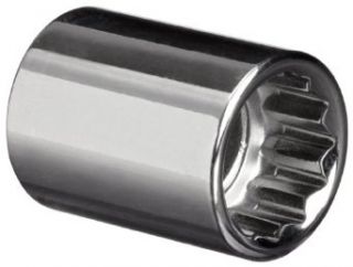 Martin B1216 1/2" Type II Opening 3/8" Square Drive Socket, 12 Points Standard, 1 1/8" Overall Length, Chrome Finish Socket Wrenches