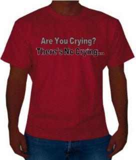 A League of Their Own "No Crying in Baseball" Mens Movie Line T Shirt, Large, Red Clothing