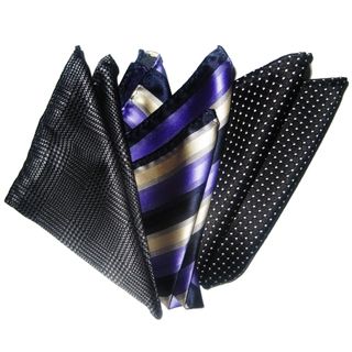 Dmitry Men's Italian Silk Pocket Squares (Set of 3) Dmitry Ties