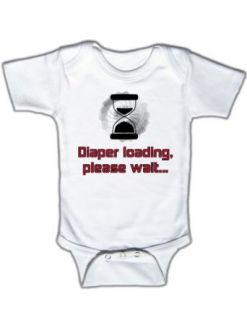 Funny Tots Unisex baby Diaper Loading Please WaitBodysuit: Clothing