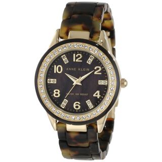Anne Klein Women's Stainless Steel and Brown Resin Watch Anne Klein Women's Anne Klein Watches