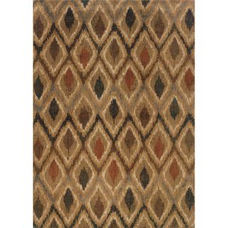 Indoor Gold and Beige Geometric Area Rug (7'8 X 10'10) Style Haven 7x9   10x14 Rugs
