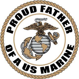 PROUD FATHER OF US MARINE CORPS ARMY DECAL STICKER 5" (WHITE) 
