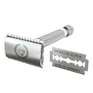Safety Razor By Apollo & 1 Merkur Platinum Coated Double Edge Blade Will Fit in Your Safety Razor Stand / Kit / Set / 4 Inch Long Safety Grip Handle Provides a Close Wet Shaving Experience / Best Lifetime Warranty Health & Personal Care