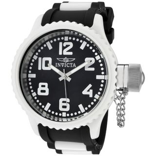 Invicta Men's 'Russian Diver' Black Polyurethane Watch Invicta Men's Invicta Watches