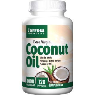 Jarrow Formulas Coconut Oil 100% Organic, Extra Virgin, 1000 mg, 120 Count: Health & Personal Care