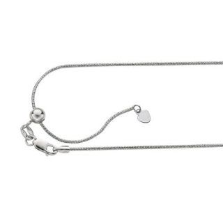BRI Jewelry Sterling Silver Adjustable DC Snake Chain   Made in Italy   Nickel Free   0.8mm 22 Inch: Jewelry