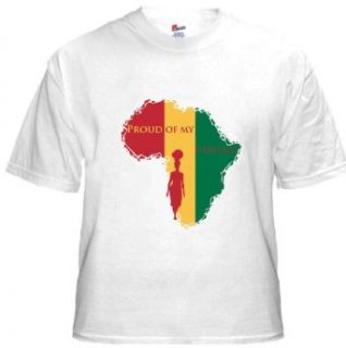 Unisex Africa White T Shirt   Proud Of My Heritage   Available in XL X Large and 4X only (4X): Clothing