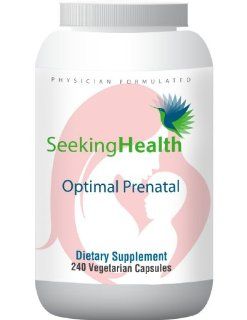 Optimal Prenatal  Best Prenatal Vitamin  240 Vegetarian Capsules  Provides Key Nutrients For Healthy Fetal Development And BreastFeeding  Iron Free  Non GMO  Free of Magnesium Stearate  Physician Formulated  Seeking Health Health & Personal Ca