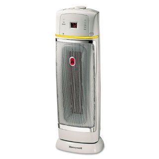 1500W Oscillating Ceramic Heater, 9 3/8 x 9 1/2 x 22 3/4, Chrome/Gray, Sold as 1 Each: Home & Kitchen