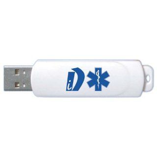 iD   custom USB flash drive for storage of emergency medical information. Product features an auto loading form for detailed entries of medical conditions, allergies, medications, and more (see photos). iD provides emergency information for EMT's   eve