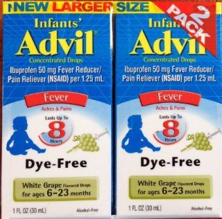 Infants' Advil Pain and Fever White Grape Flavored Concentrated Drops 1 Fl. Oz (Pack of 2): Health & Personal Care