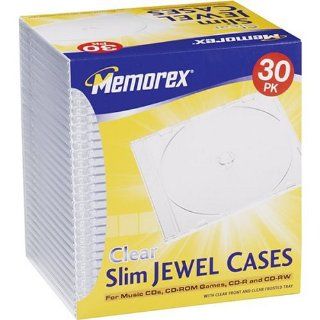 Memorex 30 pack Slim CD Jewel Case (5mm)  Clear: Electronics
