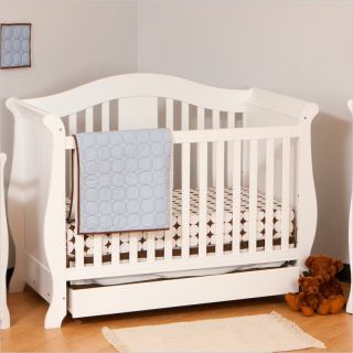 Stork Craft Vittoria 3 in 1 Fixed Side Convertible Crib in White   04587 221