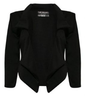 Pilot Women's Open Crop Blazer Jacket in Black 8/10 Clothing