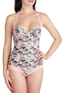 A Lace to Call Your Own One Piece  Mod Retro Vintage Bathing Suits