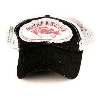 I'd Rather Be Fishing Two Tone Tattered Style Adjustable Hat (Includes free Fish Hook Hat Clip!) : Sports Fan Baseball Caps : Sports & Outdoors