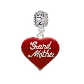 Red ''Grandmother'' Heart Trust in God Charm Bead: Delight Jewelry: Jewelry