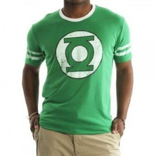 Mens DC Comics Green Lantern Football style T shirt: Clothing
