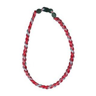Titanium Ionic Braided Necklace   Red/Silver : Sports Related Collectibles : Sports & Outdoors