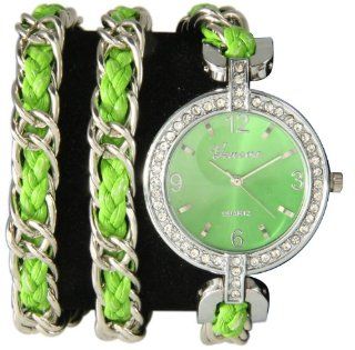 Pop of Color Designer Chain Wrap Watch! Neon Green!: NARMI: Watches
