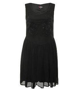 Lovedrobe Black Embroidered Chiffon Dress