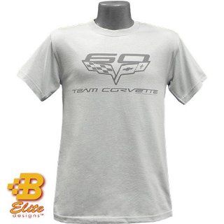 60Th Anniversary Team Corvette Tonal Tee Silver Large Bd60st201 : Sports Related Merchandise : Sports & Outdoors