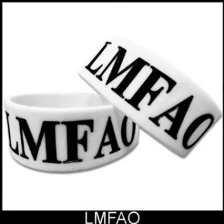 LMFAO Designer Rubber Saying Bracelet #22 (White): Clothing