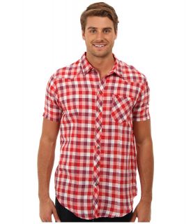 Mavi Jeans S/S Linen Shirt Mens Short Sleeve Button Up (Red)