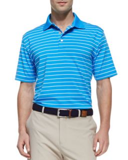 Mens E4 Quarter Stripe Polo Shirt, Blue/White   Peter Millar   Blue (XXL)