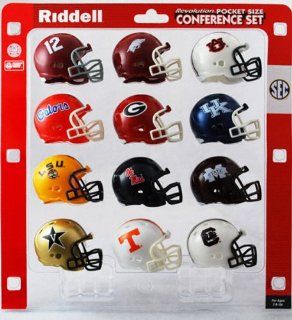 NCAA SEC Revolution Pocket Size Conference Football Helmet Set  Sports Related Collectible Mini Helmets  Sports & Outdoors